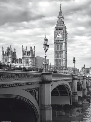 Obrázek produktu pro Londýn Art Print Picture - Big Ben a Westminsterský most (80 x 60 cm)