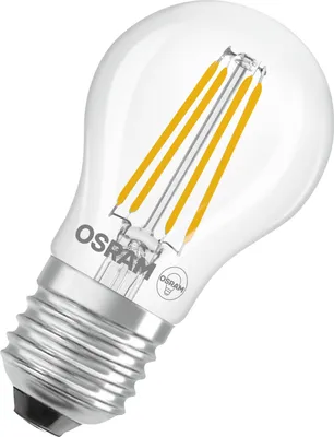 Obrázek produktu pro OSRAM LED Retrofit CLASSIC P DIM ve tvaru P, LED žárovka, sklo, čiré, 3,4 W, 470 lm, 4000 K, stmívatelné, CRI 80