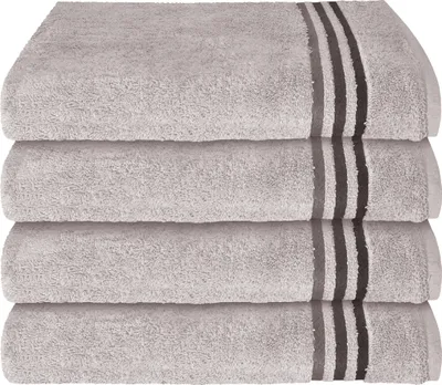 Produktbild von Schiesser Frottier Handtuch Skyline Color im 4er Set | 100% Baumwolle aus nachhaltiger Produktion | saugstark, weich, farbecht | 50x100cm | Hellgrau