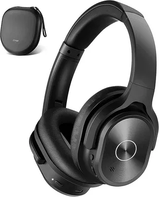 Produktbild von Bluetooth Over-Ear Kopfhörer mit ANC, bis zu 40 Std. Spielzeit, Schnellladefunktion, faltbar, inkl. Transportcase – Schwarz