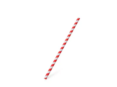 Image de Pailles en papier spiralées rouges JUMBO Ø 8 mm x 25 cm [100 pièces]