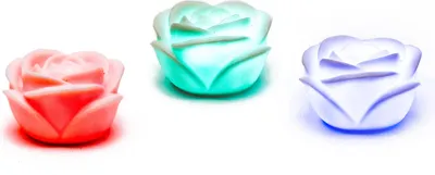 Produktbild von 3er Set / Pack: Schwimmende LED Rose Deko Lampe mit Farbwechsler Kerze Farbspiel