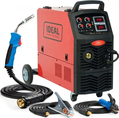 Produktbild von Tecno MIG 370 IGBT - 350A 400V Profi Schweißgerät MIG MAG - MMA, Fülldraht, Induktivität und Lötschweißen - 4-Rollen und Fahrwerk