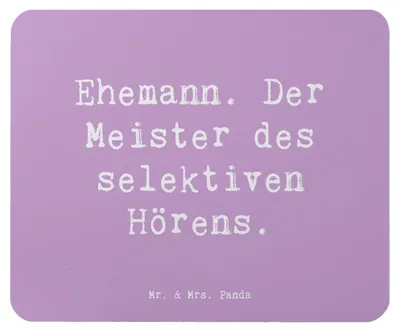 Produktbild von Mr. & Mrs. Panda Mauspad Spruch Ehemann Meister - Lavendeltraum - Geschenk, Mousepad, Familienmitglieder, Freude, Mouse Pad, Verwandte, Humor, Fürsorge, Liebe zum, laptop