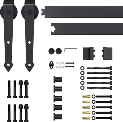 Produktbild von Schiebetür-Kit,rustikalesDesign,Kohlenstoffstahl,trägtbiszu100kgproPaneel
