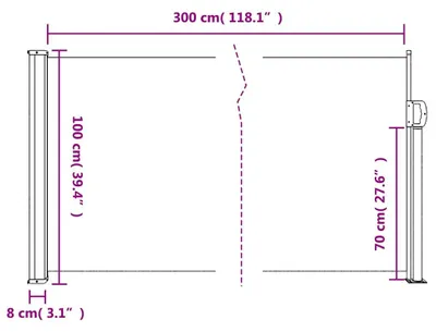 Produktbild von vidaXL Seitenmarkise Ausziehbar Creme 100x300 cm
