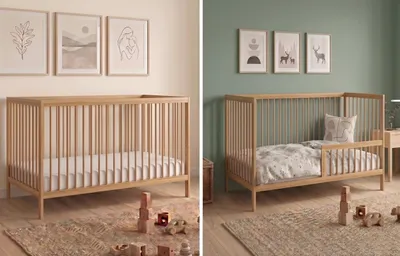 Obrázek produktu pro Kids Collective Dětská postýlka, postýlka s bočnicemi, postýlka s ochrannou zábranou proti vypadnutí, 60x120, 70x140, z pevného bukového dřeva, vyrobeno v Evropě, 70x140 cm, přírodní