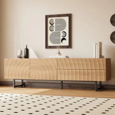 Obrázek produktu pro TV skříňka, TV stojan, TV panel, nízký TV stojan, jedinečný design TV konzolový stolek 180 x 38 x 51,5 cm (D x Š x V)