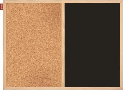 Obrázek produktu pro Kombinovaná tabule Memobe DUO, 60x40cm,dřevěný rám