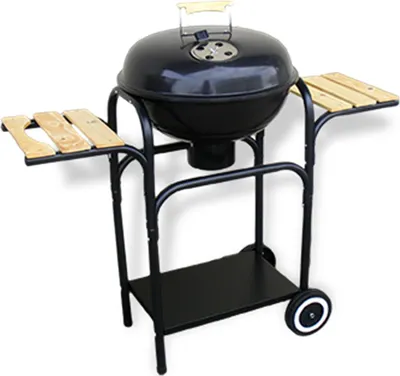 Produktbild von Runder Grill mit Ablagen und Abdeckung, verchromter Rost, Durchmesser 43 cm - W-99270