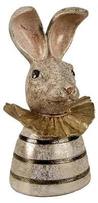 Produktbild von Figur Kaninchen 20 cm Weiß Goldfarben Polyresin Osterdekoration