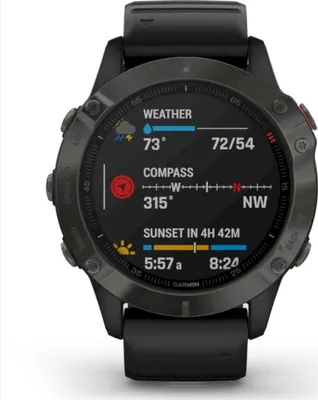 Produktbild von Garmin fenix 6 SAPPHIRE Schwarz-Grau mit Silikonarmband - 010-02158-11