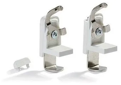 Produktbild von Interdeco Klemmträger mit Klemmriegel / Klemmbefestigung für Jalousien 27 x 19 mm Weiß, Pack. 2 Stück