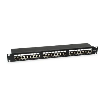 Produktbild von Equip Patchpanel 24x RJ45 Cat6 19" FTP 1HE ISO/IEC hellgrau