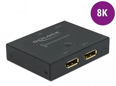 Image de Delock 11478 DELOCK Umschalter DisplayPort 2-1 bidirektional 8K 30Hz