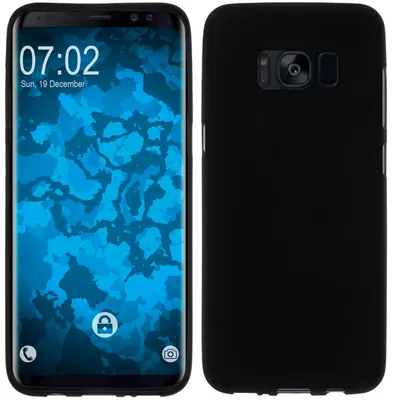 Produktbild von PhoneNatic Case kompatibel mit Samsung Galaxy S8 Plus - schwarz Silikon Hülle matt + flexible Folie