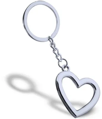 Immagine prodotto di Portachiavi "Go Go Gadget" - Acciaio inossidabile - Forma a cuore - Argento - 1 pezzo