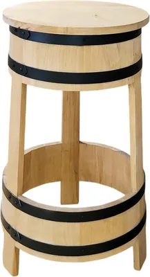 Imagen del producto de Taburete Weeco de madera de pino maciza, color pino claro, 76 cm de altura, estilo rústico, montado