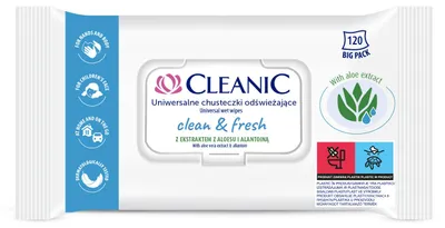 Obrázek produktu pro Cleanic Clean&Fresh vlhčené ubrousky 120 ks