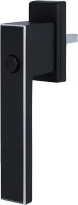 Produktbild von Design Fenstergriff Knopf-Rasterolive Schwarz Aluminium Fensterbeschlag 7x35mm Vierkant eloxiert - gefräst