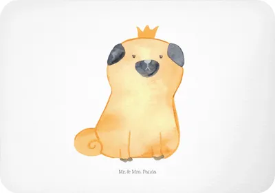 Produktbild von Mr. & Mrs. Panda Kühlschrankmagnet Mops Krone - Weiß - Geschenk, Königlich, magnet, Allergisch, Lustig, holzmagnet, Hund, whiteboardmagnet, Notizhalter, haftmagnet