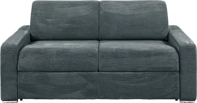 Produktbild von 4-Sitzer-Express-Schlafsofa in anthrazitfarbenem Cord - Schlafbereich mit breiten Latten 160 cm - Matratze 18 cm - CALITO