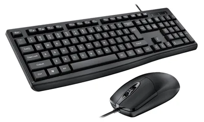 Zdjęcie produktu dla Klawiatura Mysz Przewodowa USB Zestaw biurowy Optyczny Ergonomiczny do laptopa PC Gaming Praca Czarny