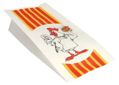 Produktbild von Hähnchenbeutel, Papier mit HDPE-Einlage 28 cm x 13 cm x 8 cm "Grillhähnchen" 1/1
