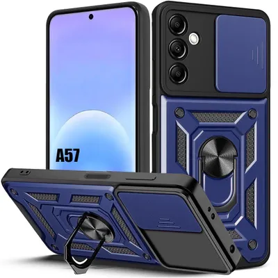 Image de Coque pour Samsung Galaxy A57 5G, Protection Robuste avec Cache Caméra Anti-Rayures - Bleu Marine
