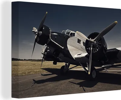 Obrázek produktu pro OneMillionCanvasses® - Obraz na plátně - JU 52 vintage aeroplane, nástěnná malba, nástěnné dekorace obrazy obývací pokoj, 120x80cm