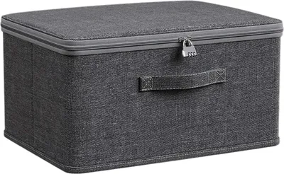 Obrázok produktu pre Skladací box s vekom - prachotesný a uzamykateľný - 1 kus - odolný materiál - 40x30x21 cm