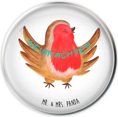 Produktbild von Mr. & Mrs. Panda stopfen waschbecken Rotkehlchen Weihnachten - Weiß - Geschenk, Stöpsel, Ablaufgarnitur, Vogel, Weihnachtsgruß, waschbeckenstöpsel, Abflussstöpsel, Frohe