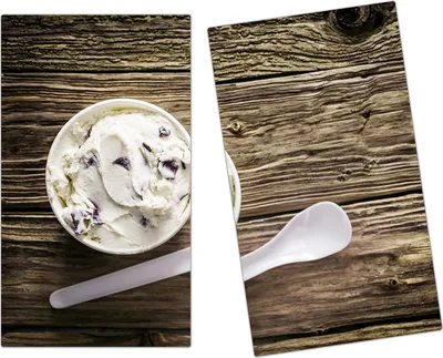 Produktbild von Spritzschutz Herdabdeckplatte Schneidebrett aus Glas Stracciatella Eis 2-Teilig (60x52cm)
