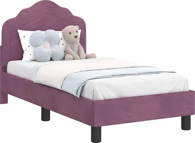 Obrázok produktu pre vidaXL Detský rám postele s čelom fialový 70 x 140 cm zamat
