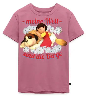 Produktbild von Spreadshirt Heidi Meine Welt Sind Die Berge Spruch Kinder Premium T-Shirt, 98/104 (2 Jahre), Mauve