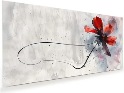 Produktbild von Glasbild 60x30cm in XXL für Wohnzimmer, Schlafzimmer Motiv Abstrakte Blüte