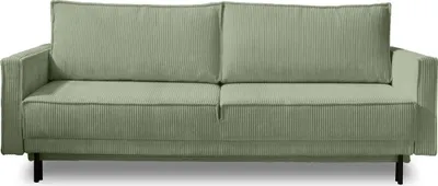 Produktbild von Lisa Design Charlie, 3-Sitzer Sofa mit Schlaffunktion und Bettkasten, aus Cord , Salbeigrün