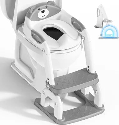Produktbild von Kinder-Toilettrainer, höhenverstellbar, weiches Kissen, mit Tritt