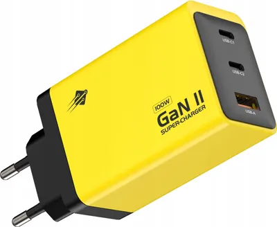 Zdjęcie produktu dla Szybka ładowarka sieciowa 100W GaN II max 5A 20V QC4.0+5.0 PD3.0 USB C + A