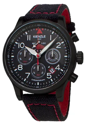 Produktbild von Kienzle Reisen Quarz Chronograph Armbanduhr Retrograd Saphirglas 45 mm