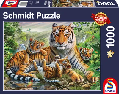 Image de Schmidt Jeux Schmidt Jeux tigre et chiots, 1000 pièces