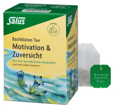 Produktbild von Salus - Bachblüten Tee 1x 15 Filterbeutel (30 g) - Motivation und Zuversicht - mit  Bachblüten-Essenzen und wertvollen Gewürzen und Früchten – Kräu