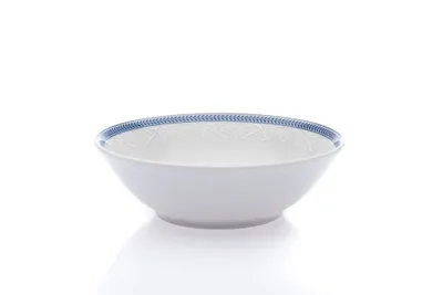 Zdjęcie produktu dla Thun 1794 Miska na kompot, czeska porcelana, 13 cm, biała koronka, niebieski brzeg, Thun