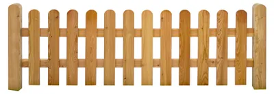 Produktbild von Ligna Gard Vorgartenzaun Bilbao gerade 180x60 cm Holzzaun Lärche Bretterzaun mit gebogenem Kopf