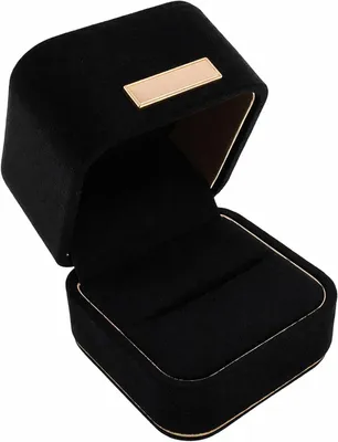Imagen del producto de Caja para anillos, de terciopelo, color , 6,5 x 6,5 x 6,5 cm, para guardar joyas