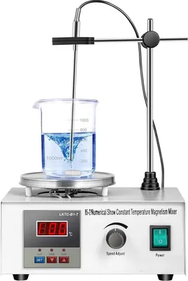 Obrázek produktu pro Magnetické míchadlo Happyment s topnou deskou - Magnetické míchadlo - Laboratorní míchačka - Přesná regulace teploty - Včetně míchacích tyčí