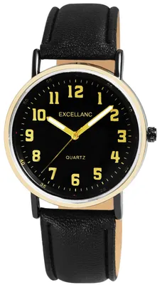 Produktbild von Excellanc Herrenuhr mit Kunstlederionsarmband Leuchtzeiger, Ø 38 mm