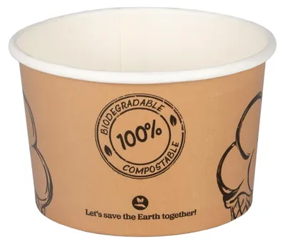 Produktbild von 500x Eisbecher aus Karton Pappbecher 120 ml Ø 7,3 cm