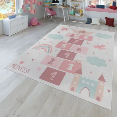 Produktbild von TT Home Kinderteppich Babyzimmer Teppich Kinderzimmer Rutschfest Tiere Weltkarte Autos Größe 160x220 cm
