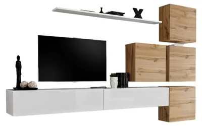 Produktbild von Meublorama AM-SWITCH 9-WWT SW 9*7C/108KG, 1 Regale, 6 Tür(en), Weiß, Mitteldichte Faserplatte (MDF), 400 mm, 3100 mm